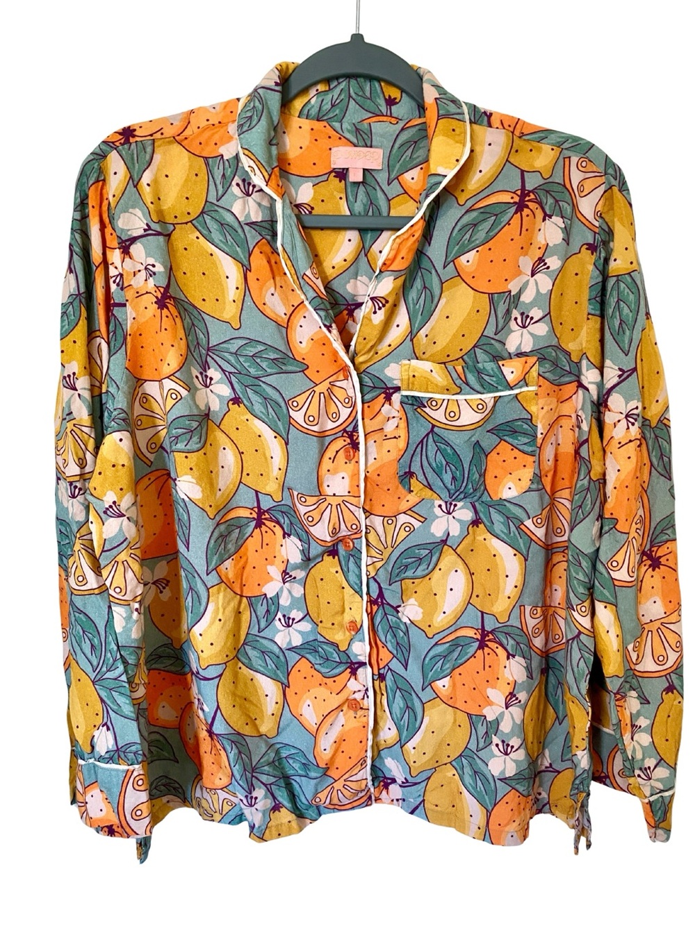 Powder London Supersoft Citrus 🍊 Fruit Modal Pajama Top  Sz L